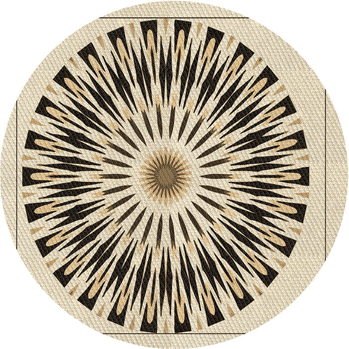 Square Patterned Vanilla Gold Rug, pat1943brn