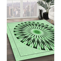 Patterned Mint Green Rug, pat1943grn