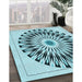 Patterned Deep-Sea Green Rug in Family Room, pat1943lblu