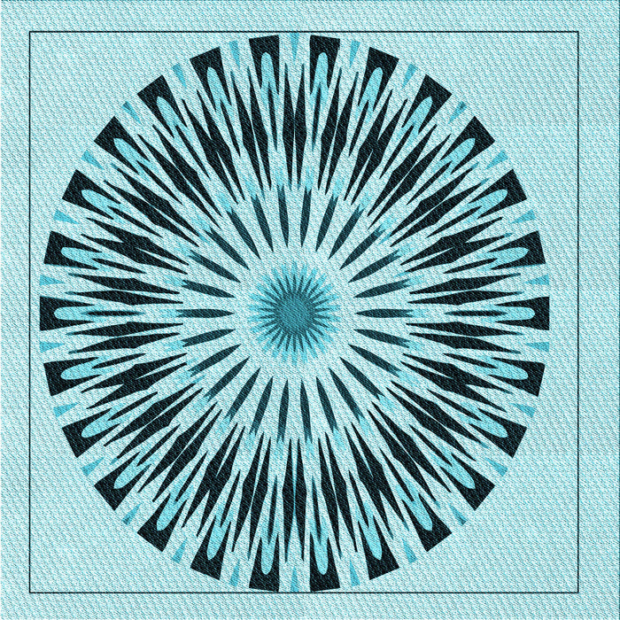 Round Machine Washable Transitional Deep-Sea Green Rug, wshpat1943lblu