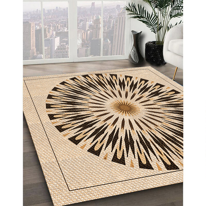 Patterned Golden Blonde Gold Rug in Family Room, pat1943org