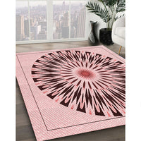 Patterned Light Rose Pink Rug, pat1943rd