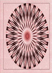 Machine Washable Transitional Light Rose Pink Rug, wshpat1943rd