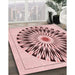 Machine Washable Transitional Light Rose Pink Rug in a Family Room, wshpat1943rd