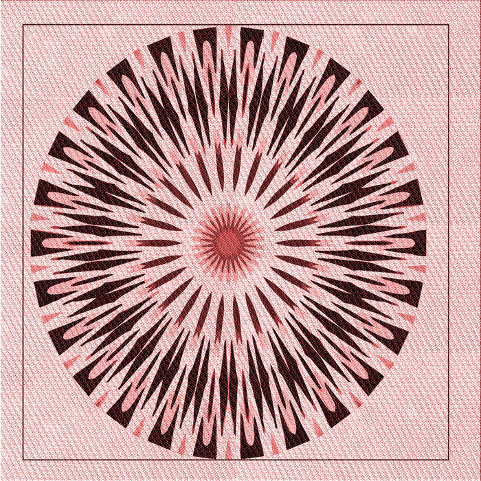 Round Patterned Light Rose Pink Rug, pat1943rd