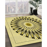 Patterned Mustard Yellow Rug, pat1943yw