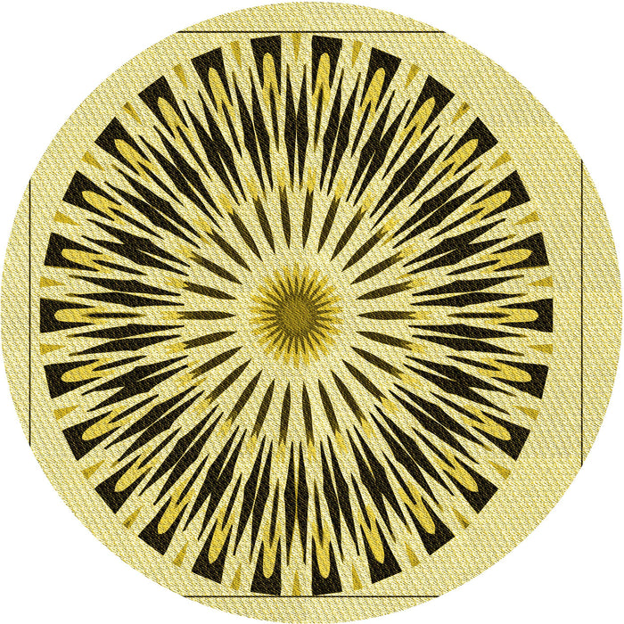 Square Patterned Mustard Yellow Rug, pat1943yw