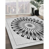 Patterned Carbon Gray Novelty Rug, pat1943