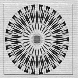 Square Patterned Carbon Gray Novelty Rug, pat1943