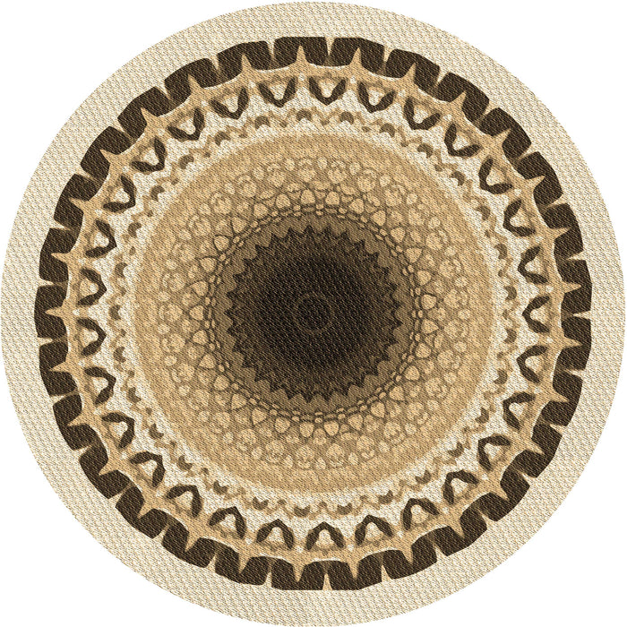 Square Machine Washable Transitional Khaki Gold Rug in a Living Room, wshpat1944brn