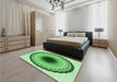 Patterned Jade Green Rug in a Bedroom, pat1944grn