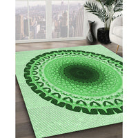 Patterned Jade Green Rug, pat1944grn