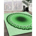 Machine Washable Transitional Jade Green Rug in a Family Room, wshpat1944grn