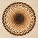 Round Machine Washable Transitional Brown Gold Rug, wshpat1944org