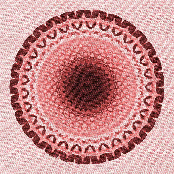 Round Patterned Red Rug, pat1944rd