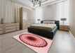 Round Machine Washable Transitional Red Rug in a Office, wshpat1944rd