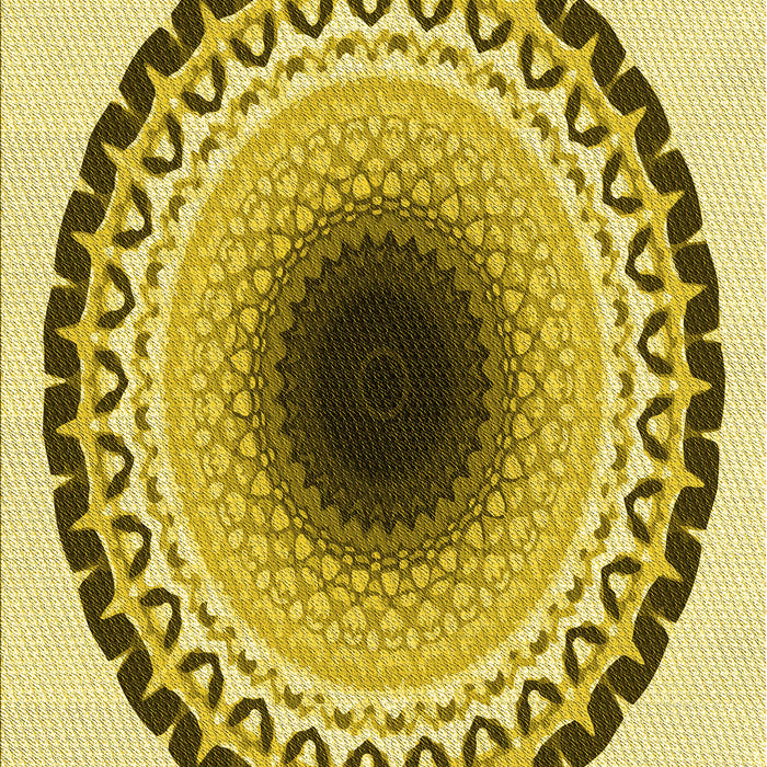 Machine Washable Transitional Dark Yellow Green Rug, wshpat1944yw