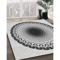 Patterned Carbon Gray Novelty Rug, pat1944