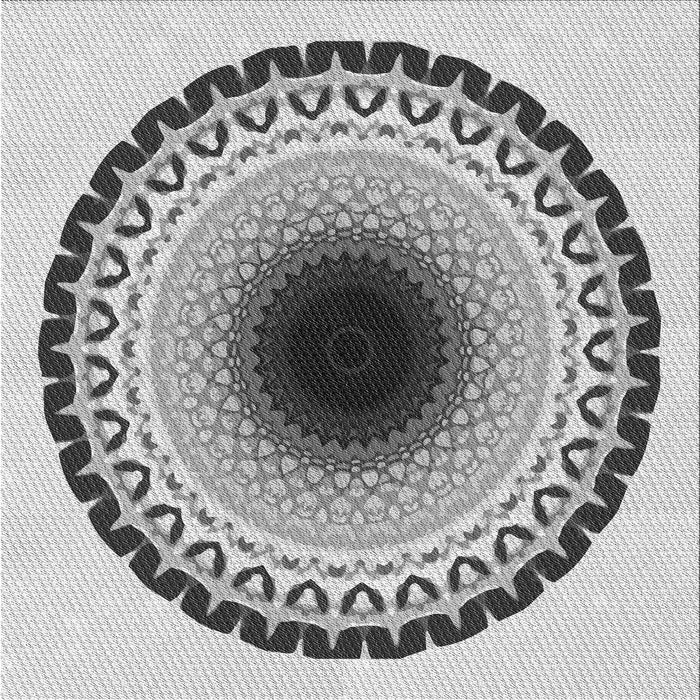 Square Patterned Carbon Gray Novelty Rug, pat1944