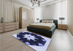 Patterned Midnight Blue Rug in a Bedroom, pat1945blu