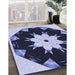 Patterned Midnight Blue Rug in Family Room, pat1945blu