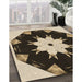 Machine Washable Transitional Midnight Gray Rug in a Family Room, wshpat1945brn