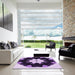 Square Patterned Dark Purple Rug in a Living Room, pat1945pur