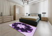 Patterned Dark Purple Rug in a Bedroom, pat1945pur