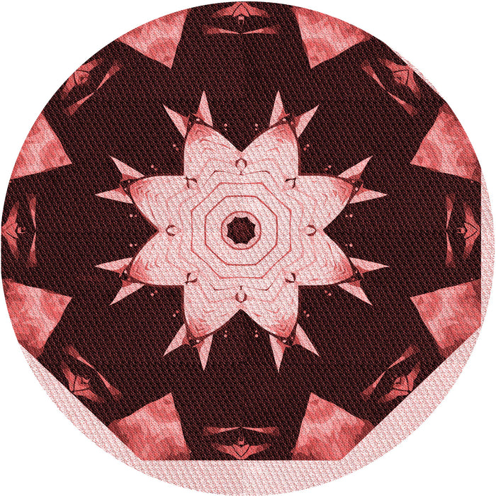 Square Patterned Pastel Pink Rug, pat1945rd