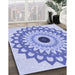 Patterned Blue Rug in Family Room, pat1946blu