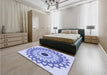 Patterned Blue Rug in a Bedroom, pat1946blu