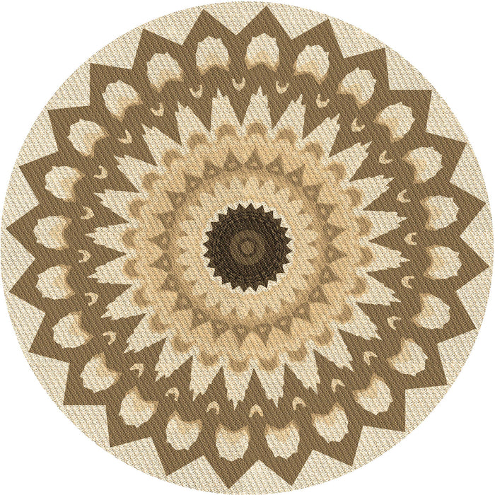 Square Patterned Khaki Gold Rug, pat1946brn