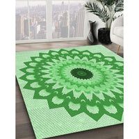 Patterned Jade Green Rug, pat1946grn