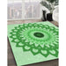 Patterned Jade Green Rug in Family Room, pat1946grn