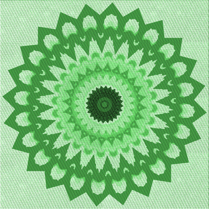 Round Patterned Jade Green Rug, pat1946grn