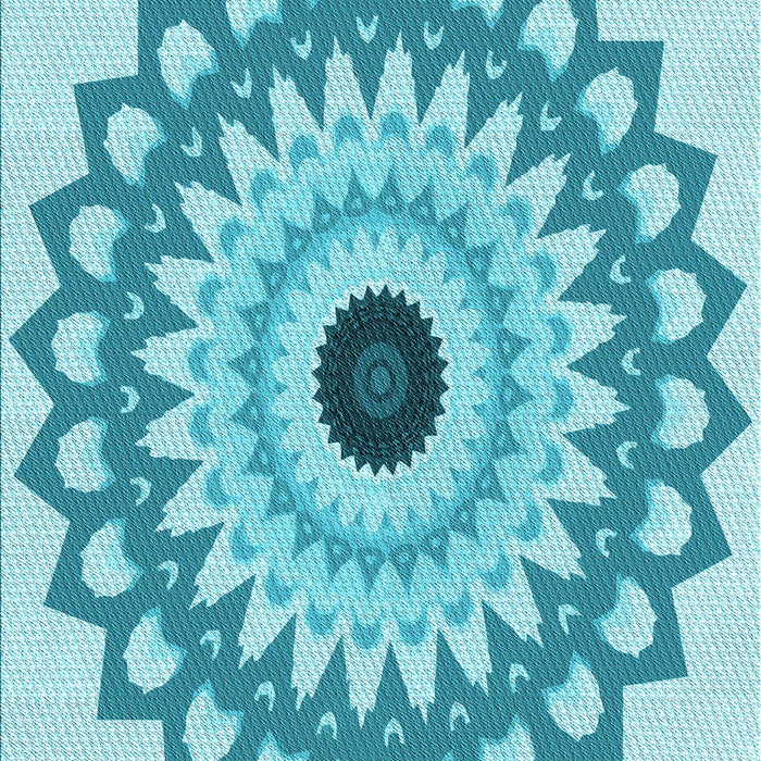 Patterned Dark Turquoise Green Rug, pat1946lblu