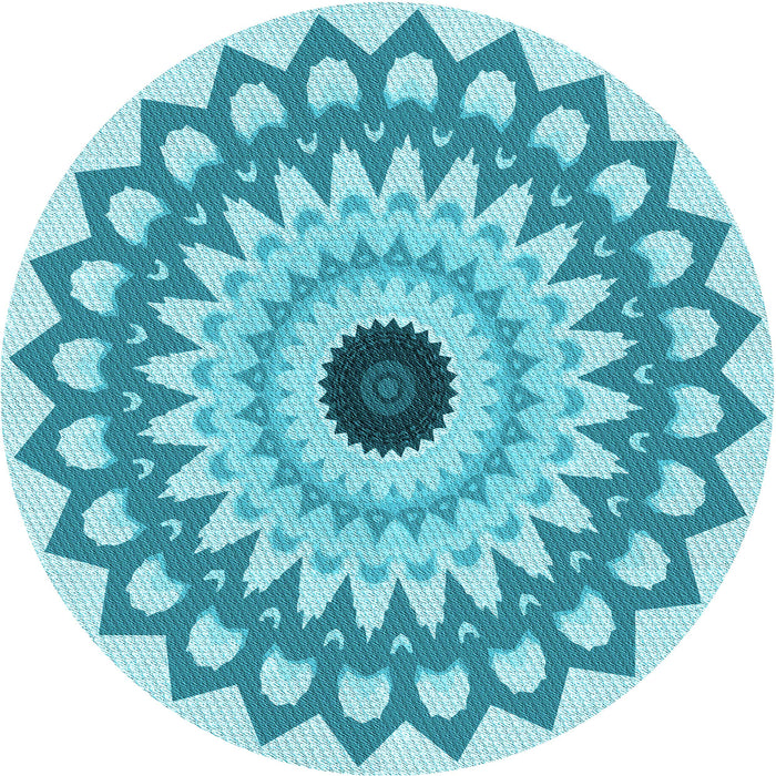 Square Patterned Dark Turquoise Green Rug, pat1946lblu