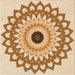 Round Patterned Pastel Orange Rug, pat1946org