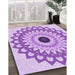 Machine Washable Transitional Blossom Pink Rug in a Family Room, wshpat1946pur