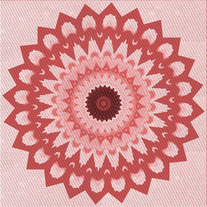 Round Patterned Deep Rose Pink Rug, pat1946rd