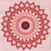 Round Patterned Deep Rose Pink Rug, pat1946rd