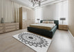 Machine Washable Transitional Gray Rug in a Bedroom, wshpat1946