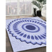 Patterned Blue Rug in Family Room, pat1947blu