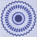 Round Patterned Blue Rug, pat1947blu