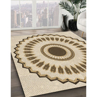 Patterned Golden Blonde Gold Rug, pat1947brn