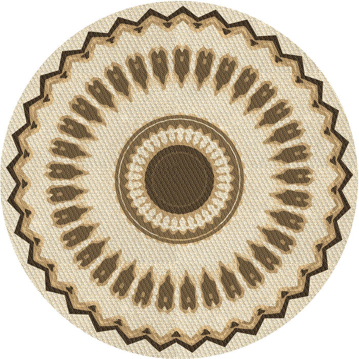 Square Patterned Golden Blonde Gold Rug, pat1947brn