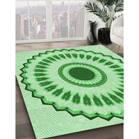 Patterned Green Rug, pat1947grn