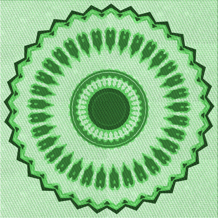 Round Patterned Green Rug, pat1947grn