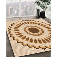 Patterned Deep Peach Orange Rug, pat1947org