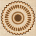 Round Patterned Deep Peach Orange Rug, pat1947org